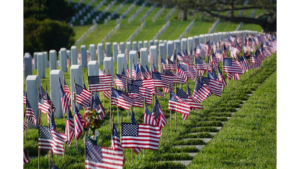 Grave Markers with Flags